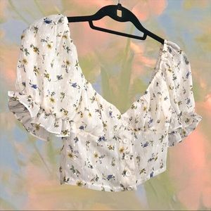 Verge Girl Floral Peasant Top